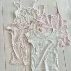 ピンク系 肌着 半袖 キャミソール 4枚セット