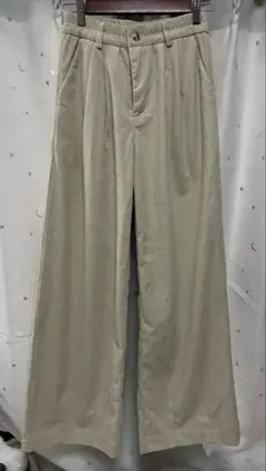 ワイドパンツ スラックス ベージュ M