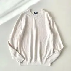 【UNIQLO】カシミヤクルーネックセーター オフホワイト M カシミア