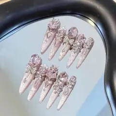 ネイルチップオーダー現品 韓国 量産型ネイル 地雷系 サブカル 天使界隈XS