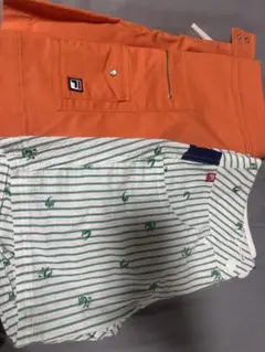 FILA オレンジスカートとストライプパンツセット