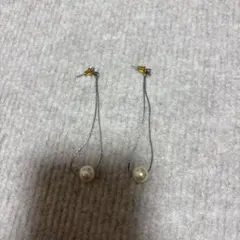 パールピアス ロングピアス 揺れる ゴールドパール 上品
