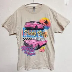GILDAN ピンククラシックカー Tシャツ Mサイズ