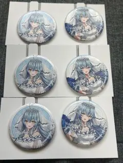 ホロライブ　雪花ラミィ　　缶バッジ6個　ウエディングドレス
