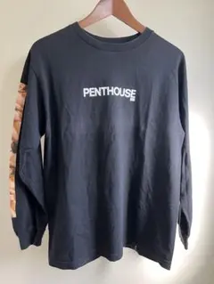 希少 HUF × PENTHOUSE コラボ ロンT 黒 Mサイズ 腕プリント