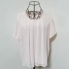 洋服の青山　半袖ブラウス　淡いピンク　11号　ユキトリイ　フォーマル　上品のサムネイル