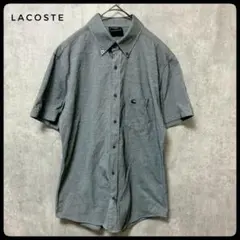 LACOSTE　日本製　BDシャツ　半袖　ワニロゴ　グレー　M