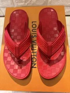 #美品Louis Vuitton ダミエ ビーチサンダル レッド#27cmのサムネイル