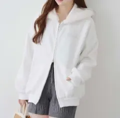 NICE CLAUP 裏起毛 ラメラメキラキラファーパーカー