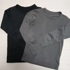 長袖肌着　130　しまむら　CLOSSHI　Kids　黒　グレー　2枚セット