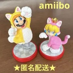 【美品】amiibo アミーボ　ネコマリオ&ネコピーチ