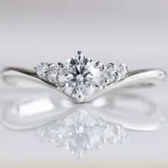 Pt950 エクセルコ ダイヤモンド 0.313ct 0.083ct リング - メルカリ