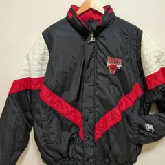 美品★90s STARTER NBA シカゴブルズ 中綿 ナイロンジャケット L