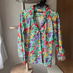 Jim Thompson タイシルク100% 長袖シャツ 花柄のサムネイル