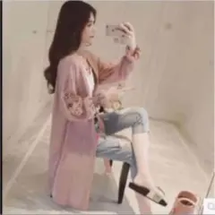 ZARA AZUL MURUA moussy系❣️花柄刺繍ロングカーディガン