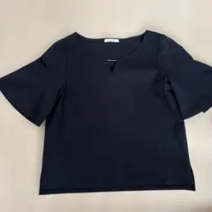OPAQUE.CLIP メタルパーツ付 半袖トップス カットソー　ブラックのサムネイル