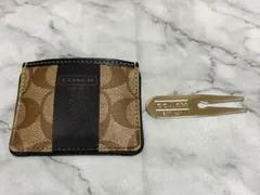 COACH コーチ ゴルフ ティーケース シグネチャー グリーンフォーク付きのサムネイル
