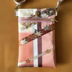 和風刺繍 スマホショルダーバッグ