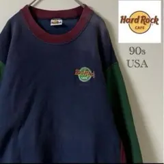 90s Hard Rock Cafe/3カラー スウェット/L/マルチカラーのサムネイル