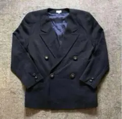 美品 Foxey フォクシー テーラード ダブル ジャケット 40 ネイビー 紺