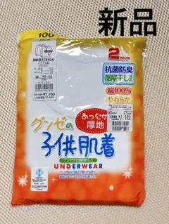 GUNZE 子供用肌着 2枚組 100cm 男児　長袖丸首新品　グンゼ