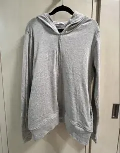 ジーユー★UVカットフルジップパーカ★長袖★杢グレー★L