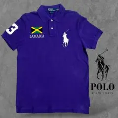 希少 ポロラルフローレン 半袖ポロシャツ ビッグポニー刺繍ロゴ ジャマイカ L