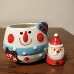 クリスマス サンタ 雪だるま カップ 　陶器