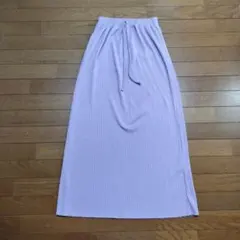 coca　Iラインリブロングスカート ライトパープル ONE SIZE