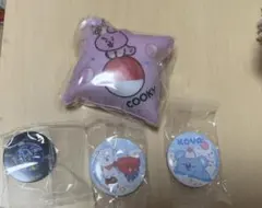 くら寿司 BT21 COOKY クッションチャーム 缶バッジ3個 セット