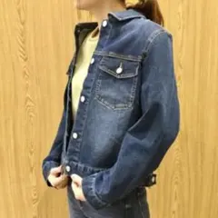 無印良品 MUJI デニムジャケット L デニム 濃紺 Gジャン レディース