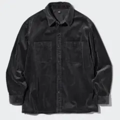 UNIQLO コーデュロイワークシャツ (長袖) L ユニクロ ダークグレー