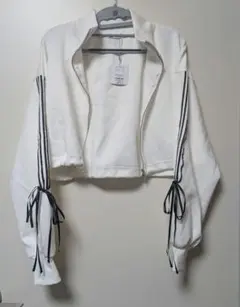 ナイスクラップ リボンジャージ ジャケット ホワイト ライン 未使用