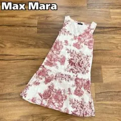 美品★MAX&Co. マックスアンドコー ひざ丈ワンピース Aライン 花柄 38