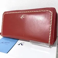 Kitamura キタムラ 長財布 ラウンドジップ レザー 赤のサムネイル