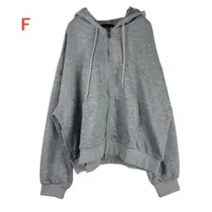 新品タグ付き　GORGEグレー Fジッパー付きフードパーカー　スウェット　裏毛
