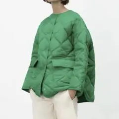 ZARA キルティングジャケット M グリーン オーバーサイズ 中綿