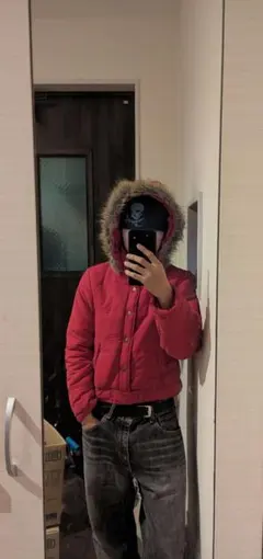 00s 平成 ギャル Y2K 短丈 ファー ダウン ジャケット お兄系