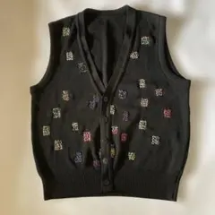 ハンドメイド刺繍リメイク、メンズベスト
