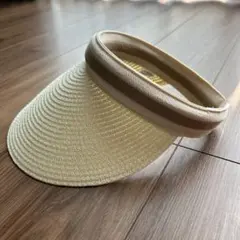 サンバイザー 帽子 フリーsize アイボリーivory