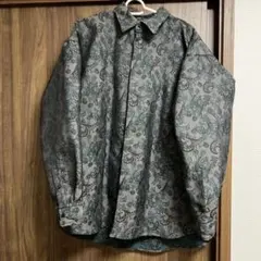 HARE ハレ　ジャガードフラワーシャツ 総柄 ダークグリーン