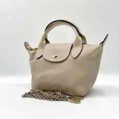 【未使用に近い】 Longchamp 限定品 2way ショルダーバッグ レザー