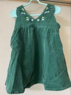 moujonjonムージョンジョン 緑色 コーデュロイ ジャンバースカート　90