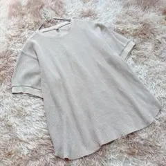 ユニクロ UNIQLO（XL）ワッフルTシャツ ベージュ サーマル ゆったり