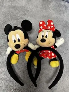ミッキー・ミニー ぬいぐるみカチューシャ+ぬいぐるみ