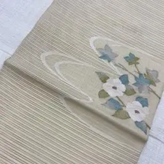 C5 美品 夏物 絽綴 花模様 金銀糸 白 太鼓 正絹 薄物 絽 紗 名古屋帯 C5 美品 夏物 絽綴 花模様 金銀糸 白 太鼓 正絹 薄物 絽 紗 名古屋帯