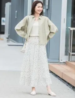 美品　GLOBAL WORK さらさらリラックスフレアワイドパンツ Sサイズ