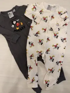 H&M ミッキーマウス ロンパース 2点セット