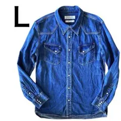 【Lサイズ】REMI RELIEFレミレリーフ日本製デニムウエスタンシャツ