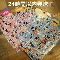 ディズニー　ミッキー・ミニー　ぷっくり シール4枚